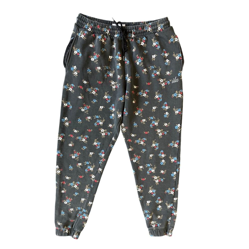 I LOVE UGLY Bobby Trackie Floral Cotton Joggers Men’s Size Large Washed